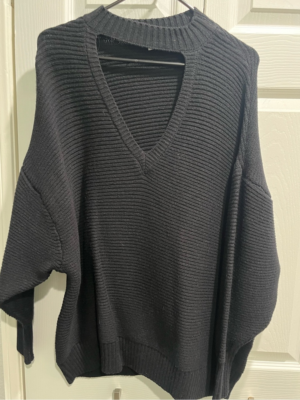 Zara Black Ribbed Knit Sweater